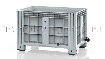 Контейнер iBox сплошной на ножках с краном серый в Орехово-Зуево