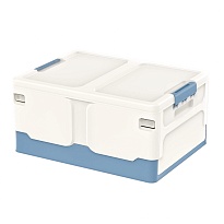 Ящик пластиковый складной белый, дно синее, 480х360х240 мм в Орехово-Зуево Ящик пластиковый складной белый, дно синее, 480х360х240 мм в Орехово-Зуево