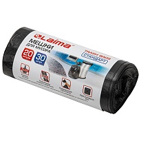 Мешки для мусора 20 л, черные, в рулоне 30 шт., ПНД, 8 мкм, 500х450 мм, LAIMA, 601376 в Орехово-Зуево
