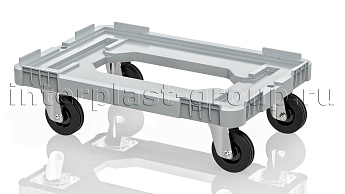 Тележка пластиковая с отверстием без тормозов серая в Орехово-Зуево