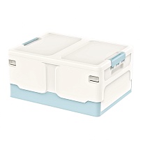 Ящик пластиковый складной белый, дно голубое, 480х360х240 мм в Орехово-Зуево