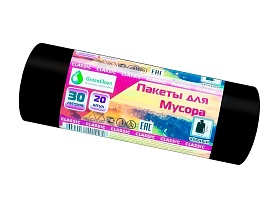 Мешки для мусора 30 л, черные, в рулоне 20 шт., ПНД, 7 мкм, 600х500 мм, MIRPACK Classik, 302040 в Орехово-Зуево