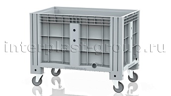 Контейнер iBox сплошной на колесах с пробкой 1 дюйм серый в Орехово-Зуево