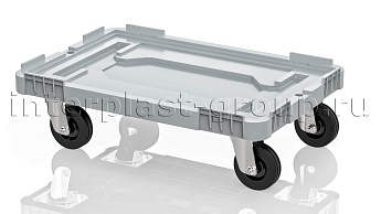 Тележка пластиковая сплошная без тормозов серая в Орехово-Зуево Тележка пластиковая сплошная без тормозов серая в Орехово-Зуево