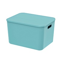 Ящик пластиковый вкладываемый бирюзовый 410х305х245 мм в Орехово-Зуево Ящик пластиковый вкладываемый бирюзовый 410х305х245 мм в Орехово-Зуево