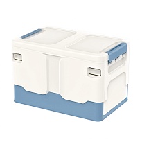 Ящик пластиковый складной белый, дно синее, 370х240х240 мм в Орехово-Зуево