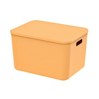 Ящик пластиковый вкладываемый желтый 410х305х245 мм в Орехово-Зуево Ящик пластиковый вкладываемый желтый 410х305х245 мм в Орехово-Зуево