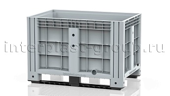 Контейнер iBox сплошной на полозьях с пробкой 1 дюйм серый в Орехово-Зуево