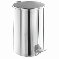 Ведро для мусора с педалью, усиленное, ТИТАН, 10 л, кольцо под мешок, нержавеющая сталь, хром в Орехово-Зуево